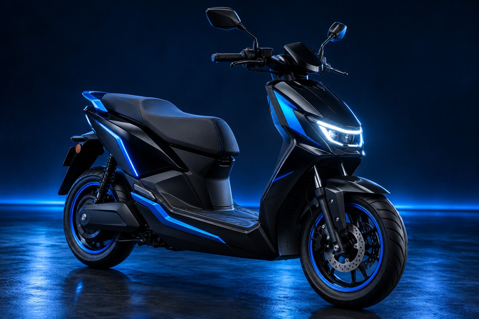 Moto elétrica urbana em imagem promocional ilustrativa